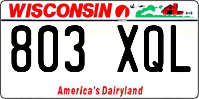 WI license plate 803XQL