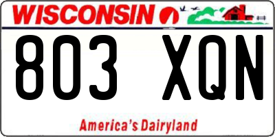WI license plate 803XQN
