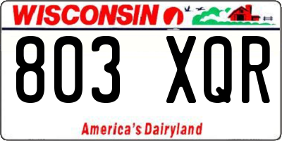 WI license plate 803XQR