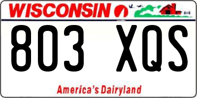 WI license plate 803XQS