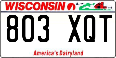 WI license plate 803XQT