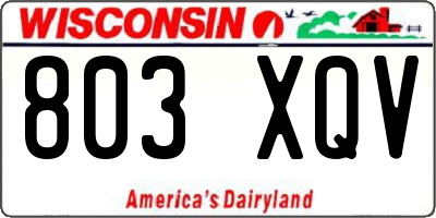 WI license plate 803XQV