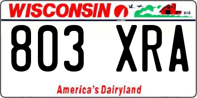 WI license plate 803XRA