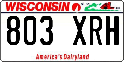 WI license plate 803XRH