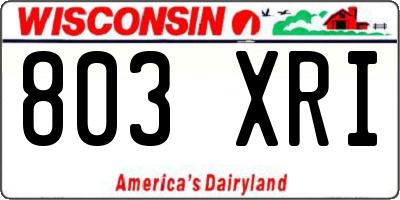 WI license plate 803XRI