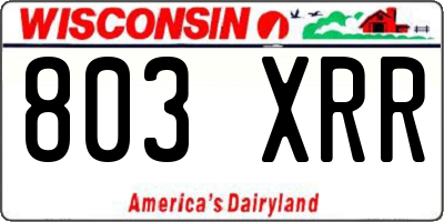 WI license plate 803XRR