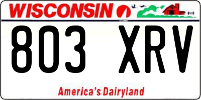 WI license plate 803XRV
