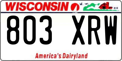 WI license plate 803XRW
