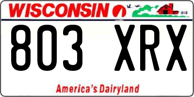WI license plate 803XRX