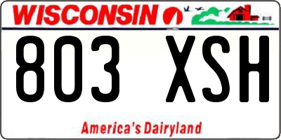 WI license plate 803XSH