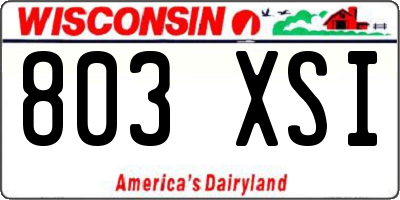 WI license plate 803XSI