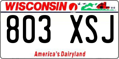 WI license plate 803XSJ