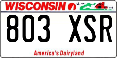 WI license plate 803XSR