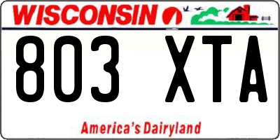 WI license plate 803XTA