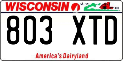 WI license plate 803XTD