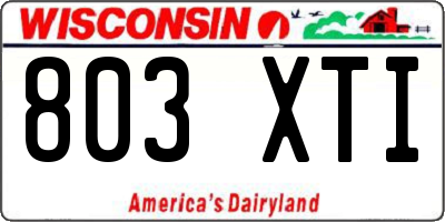 WI license plate 803XTI