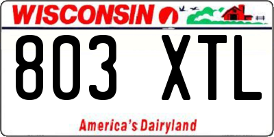 WI license plate 803XTL