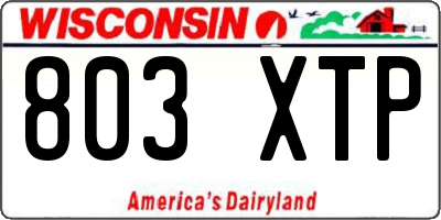 WI license plate 803XTP