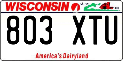 WI license plate 803XTU