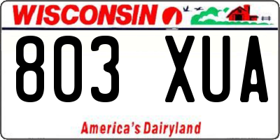 WI license plate 803XUA