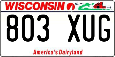 WI license plate 803XUG