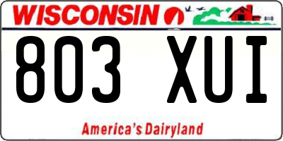 WI license plate 803XUI
