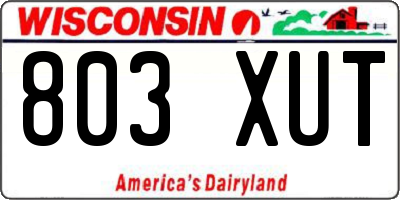 WI license plate 803XUT