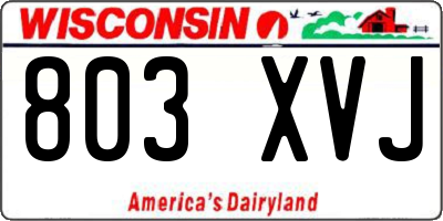 WI license plate 803XVJ