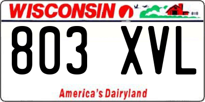 WI license plate 803XVL