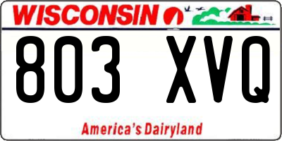 WI license plate 803XVQ