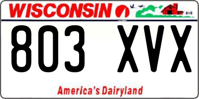 WI license plate 803XVX