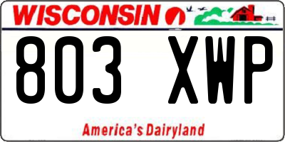 WI license plate 803XWP