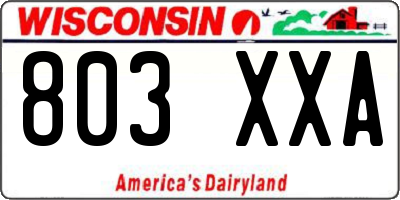 WI license plate 803XXA