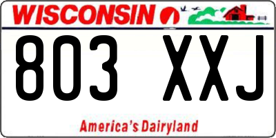 WI license plate 803XXJ
