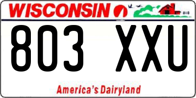 WI license plate 803XXU