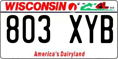 WI license plate 803XYB