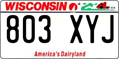 WI license plate 803XYJ