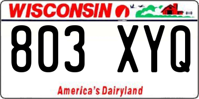 WI license plate 803XYQ