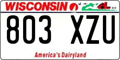 WI license plate 803XZU