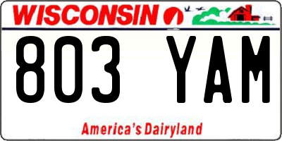 WI license plate 803YAM