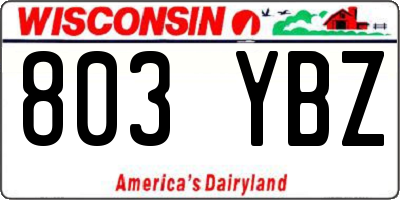 WI license plate 803YBZ