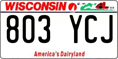 WI license plate 803YCJ