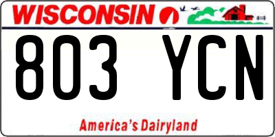 WI license plate 803YCN