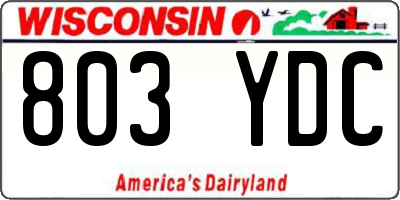 WI license plate 803YDC