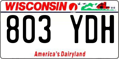 WI license plate 803YDH