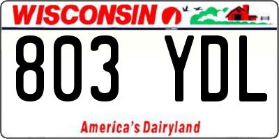 WI license plate 803YDL