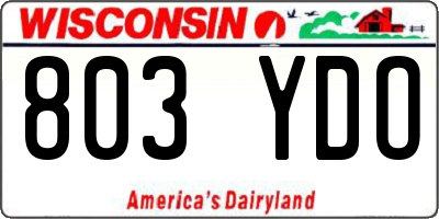 WI license plate 803YDO