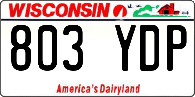 WI license plate 803YDP