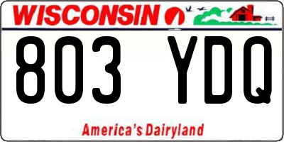 WI license plate 803YDQ