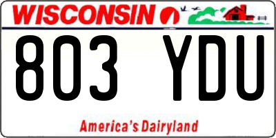 WI license plate 803YDU